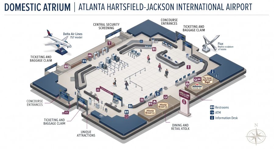 ATL Domestic Atrium Map